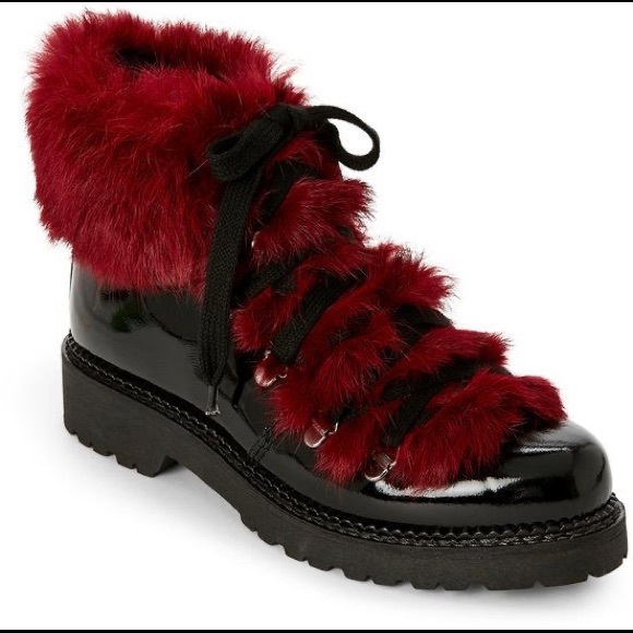 Elena | Shoes | Elena Black Red Fur 